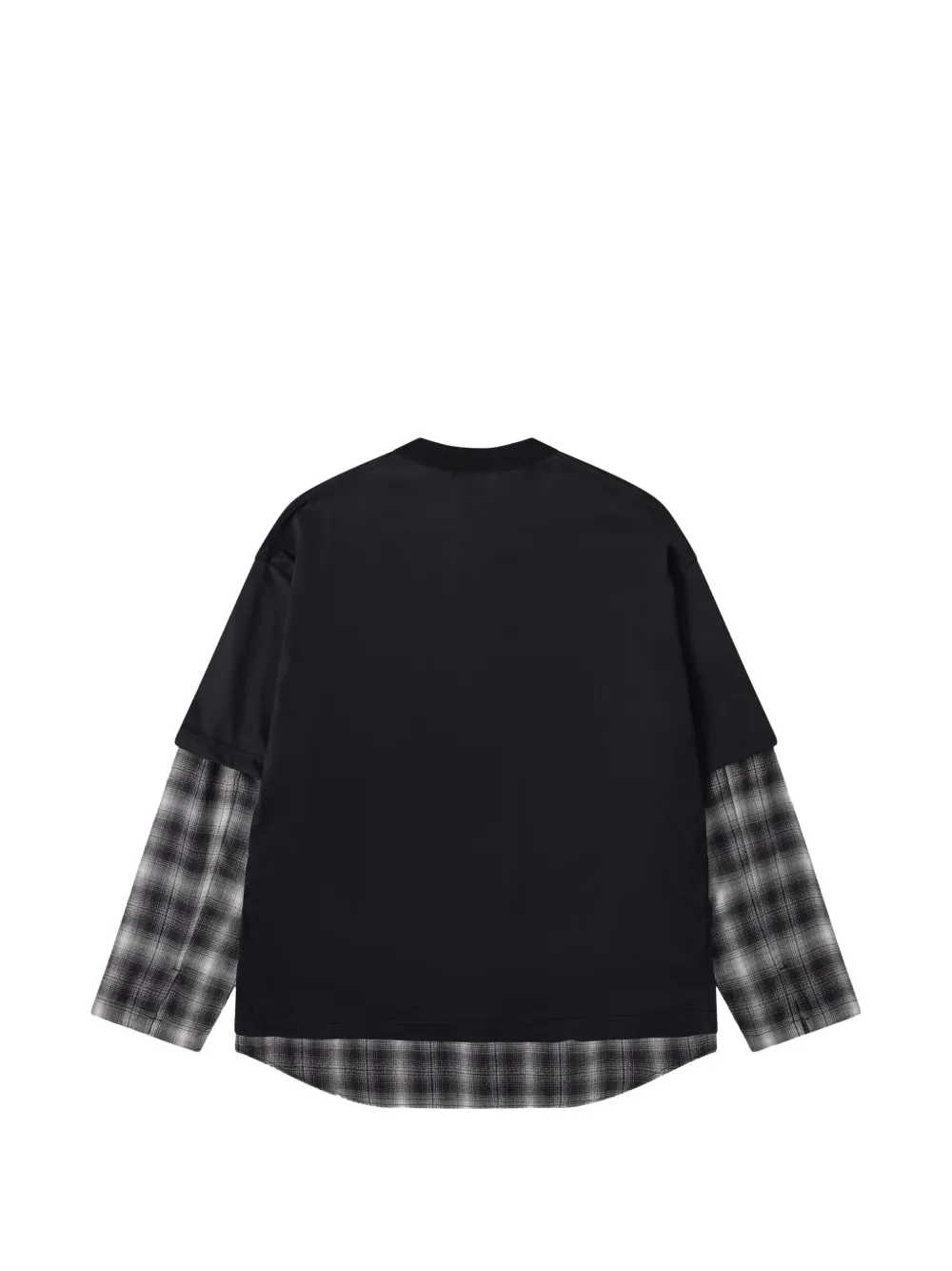 Comme des Garçons Homme layered-design check-pattern long-sleeve T-shirt Zwart