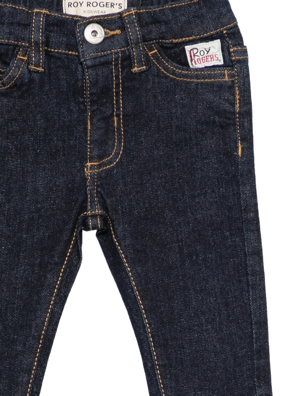 Roy Rogers Kids Jeans met logo-patch en contrasterende stiksels Blauw