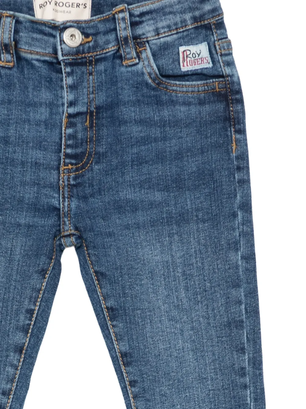Roy Rogers Kids Whisker jeans met logopatch Blauw