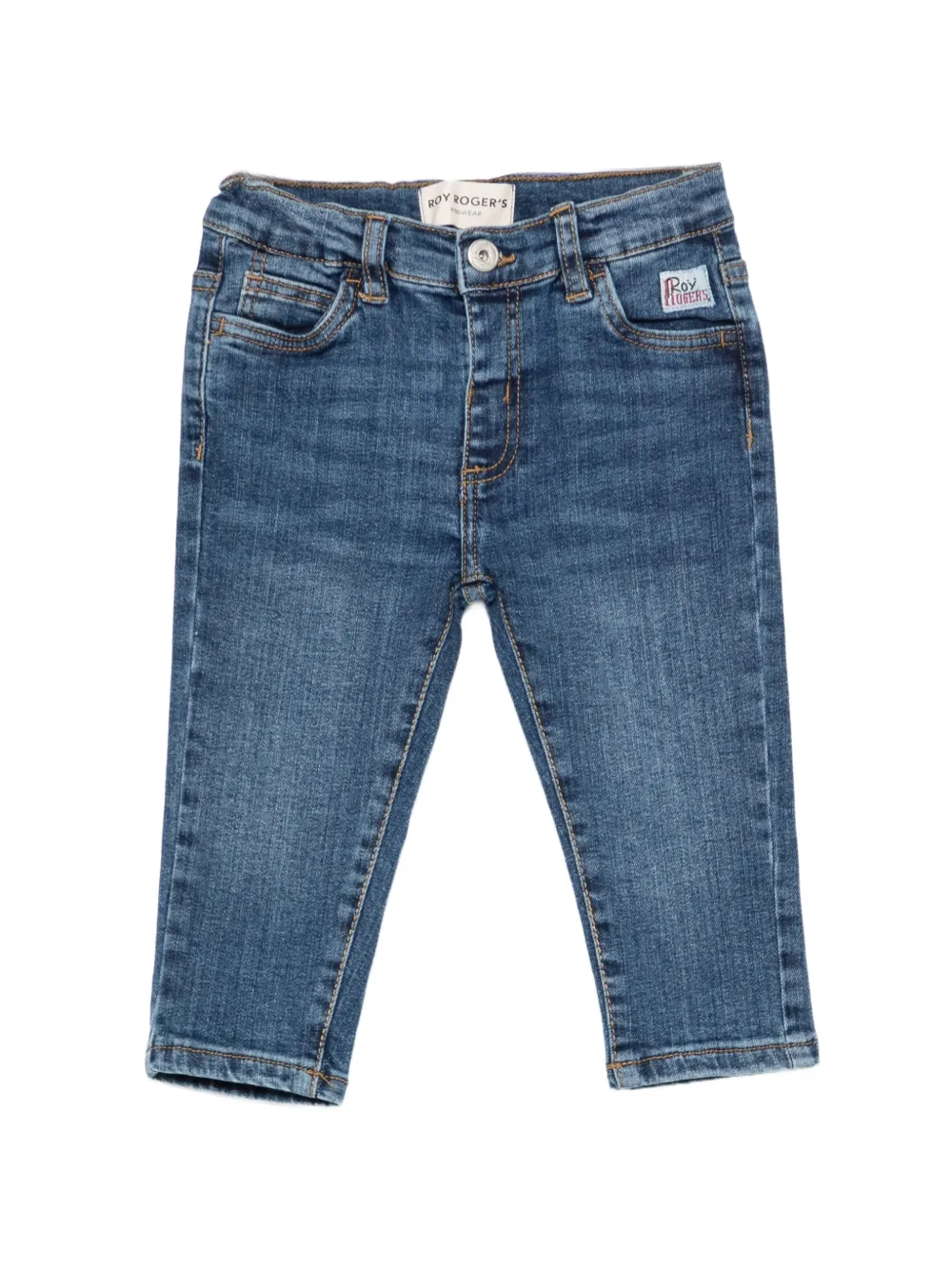 Roy Rogers Kids logo-patch whiskered jeans - Blu