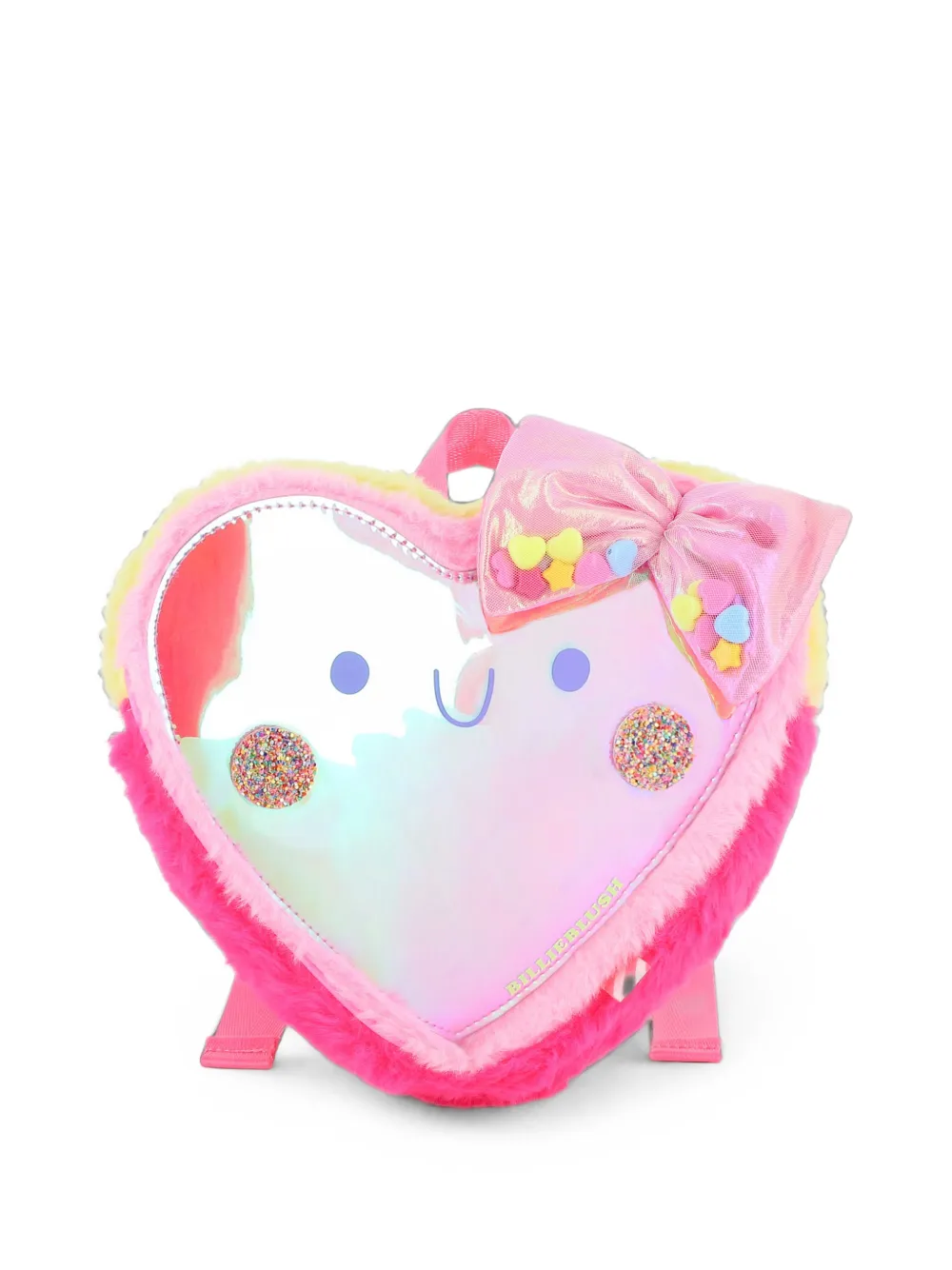 Billieblush heart-shaped faux-fur backpack - Rosa