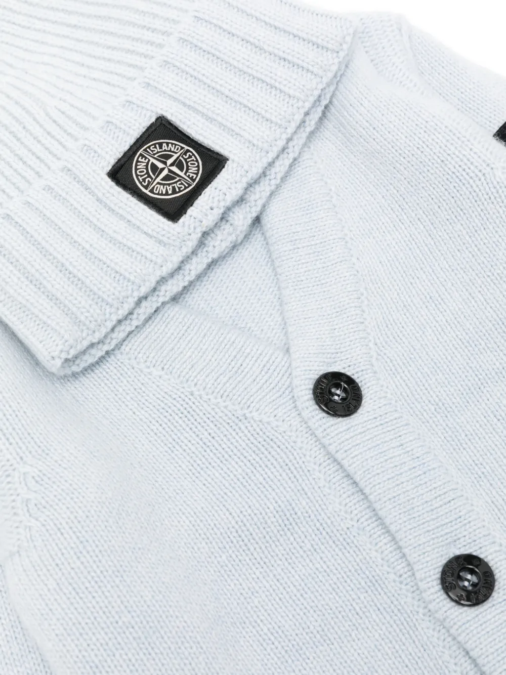 Stone Island Junior Set met gebreid vest en logo-patch Blauw