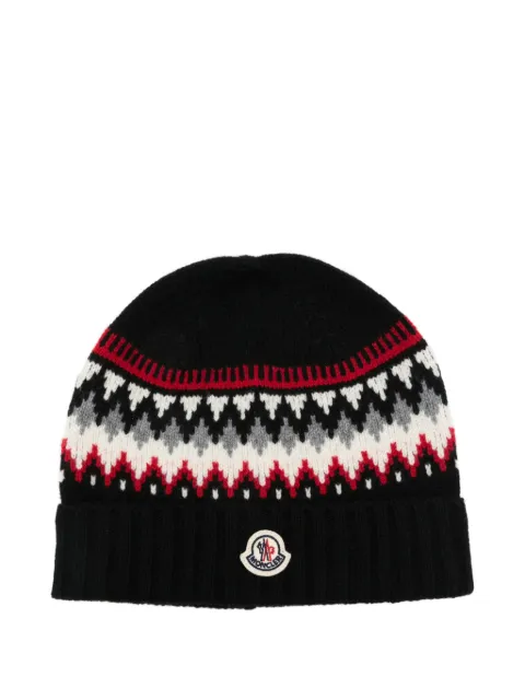 Moncler Enfant fair isle-knit beanie hat