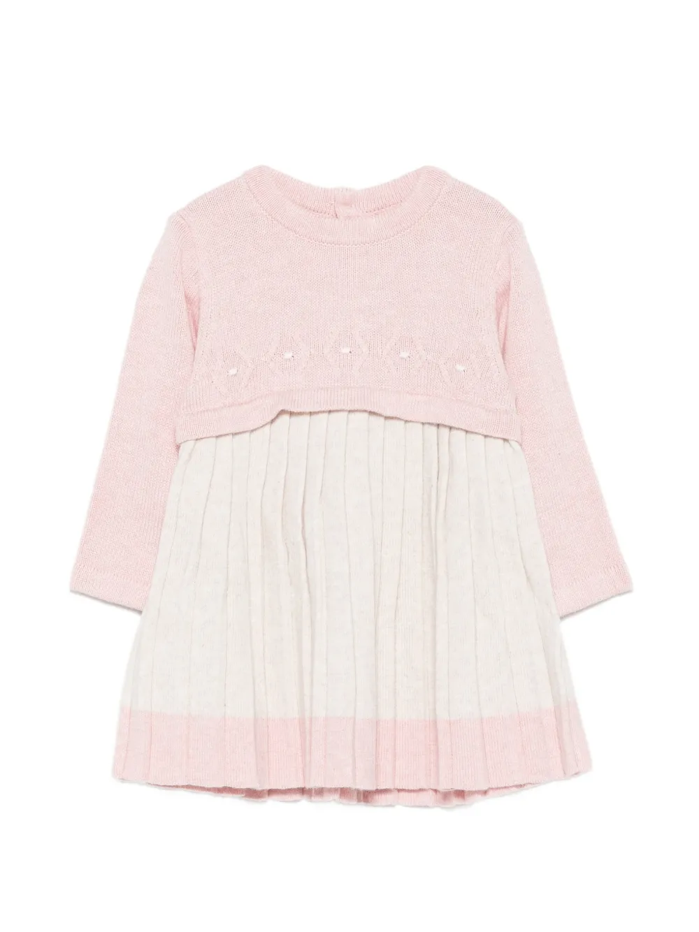 Mayoral robe plissée en maille à losanges - Rose