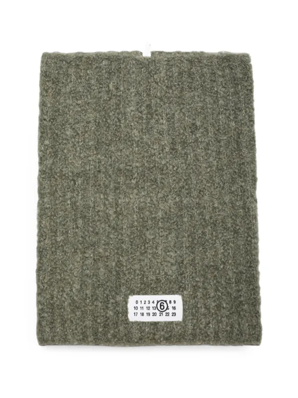 MM6 Maison Margiela Zip-up Bouclé Scarf in Green