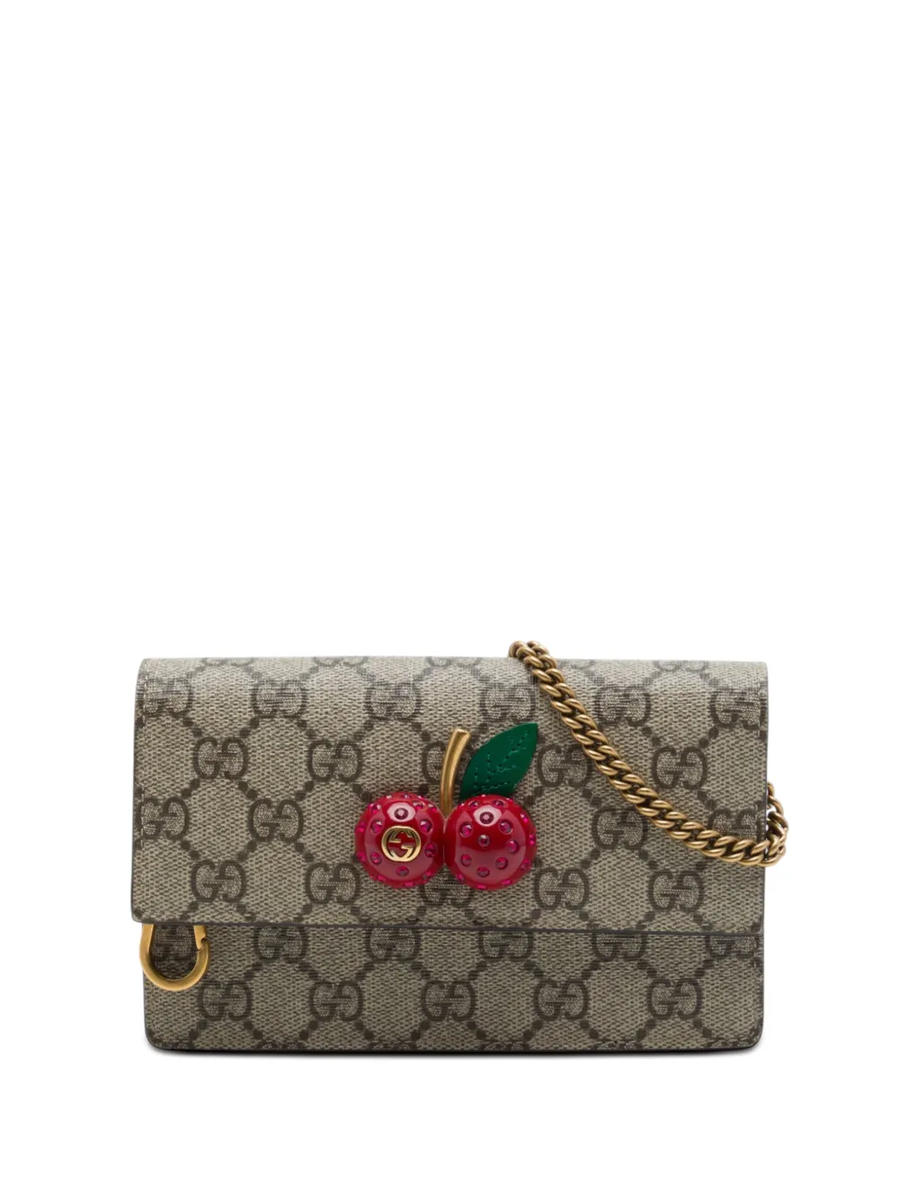 Gucci Pre-Owned 2016-2026 Mini GG Supreme Cherry crossbody bag - Toni neutri