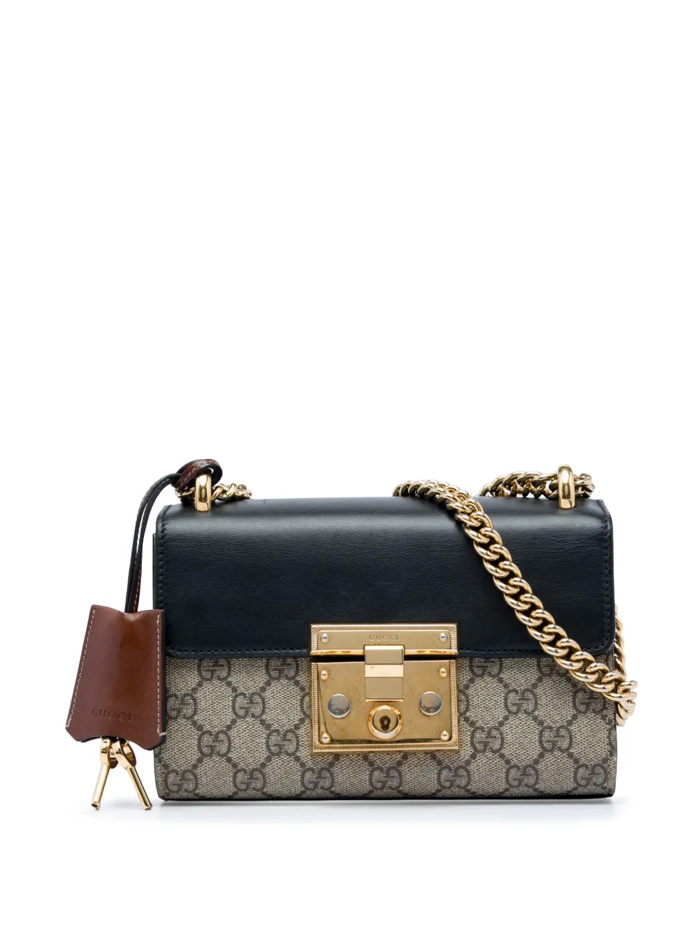 Gucci Pre-Owned 2016-2026 Small GG Supreme Padlock crossbody bag - Toni neutri