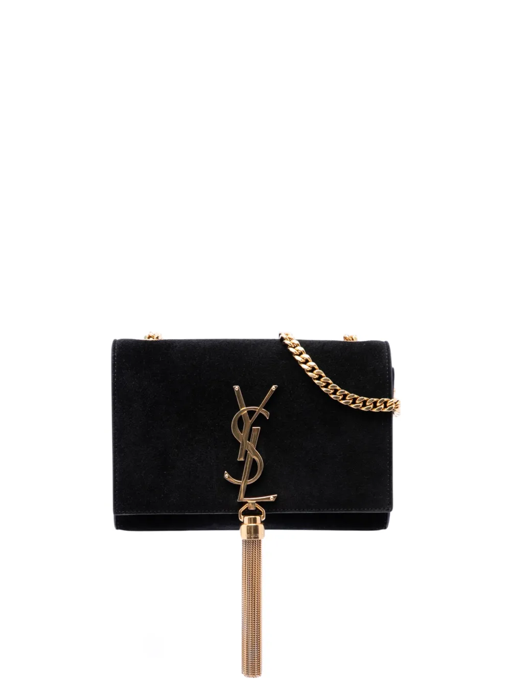 Saint Laurent Pre-Owned 2014 Small Velvet Monogram Kate Tassel crossbody bag - Schwarz