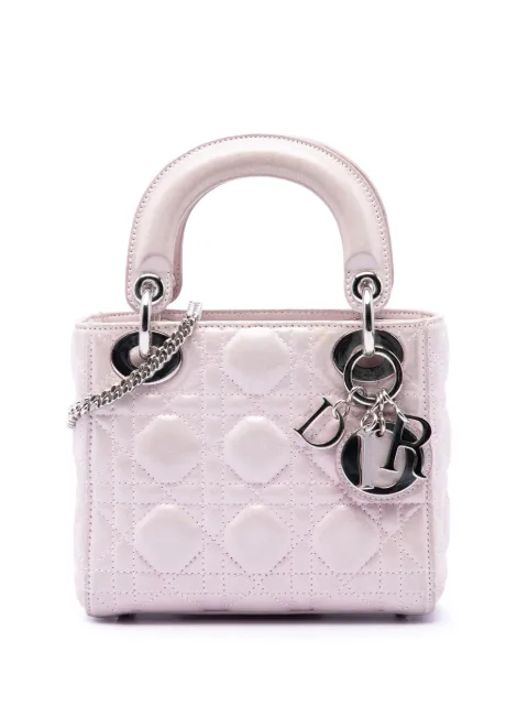 Christian Dior Pre-Owned 2015 Mini Iridescent Lambskin Cannage Lady Dior satchel