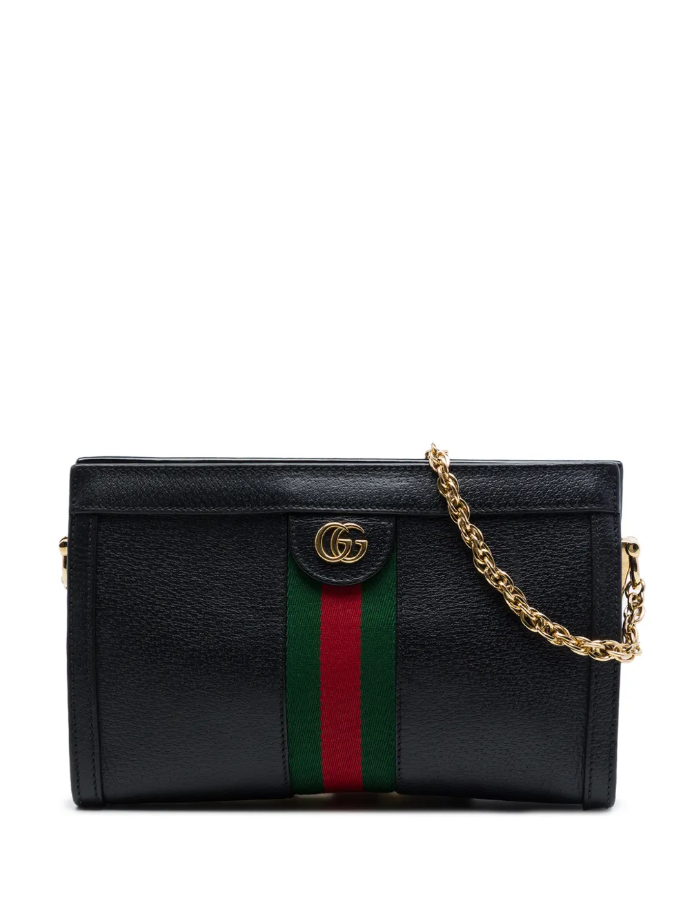 Gucci Pre-Owned 2016-2026 Small Calfskin Web Ophidia Chain crossbody bag - Nero