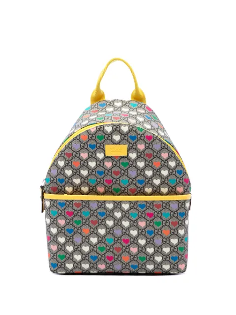 Gucci Pre-Owned 2016-2026 Kids GG Supreme Web Hearts backpack