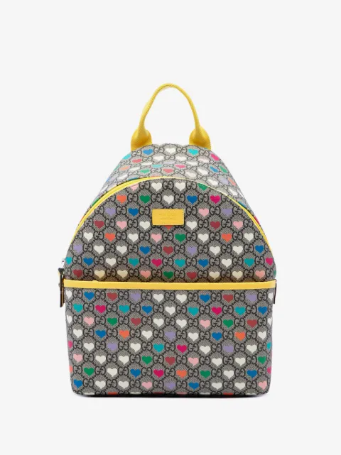 Gucci Pre-Owned 2016-2026 Kids GG Supreme Web Hearts backpack