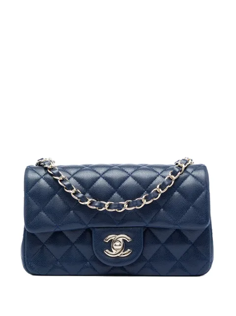 CHANEL Pre-Owned 2013-2014 Mini Rectangular Classic Caviar Single Flap crossbody bag