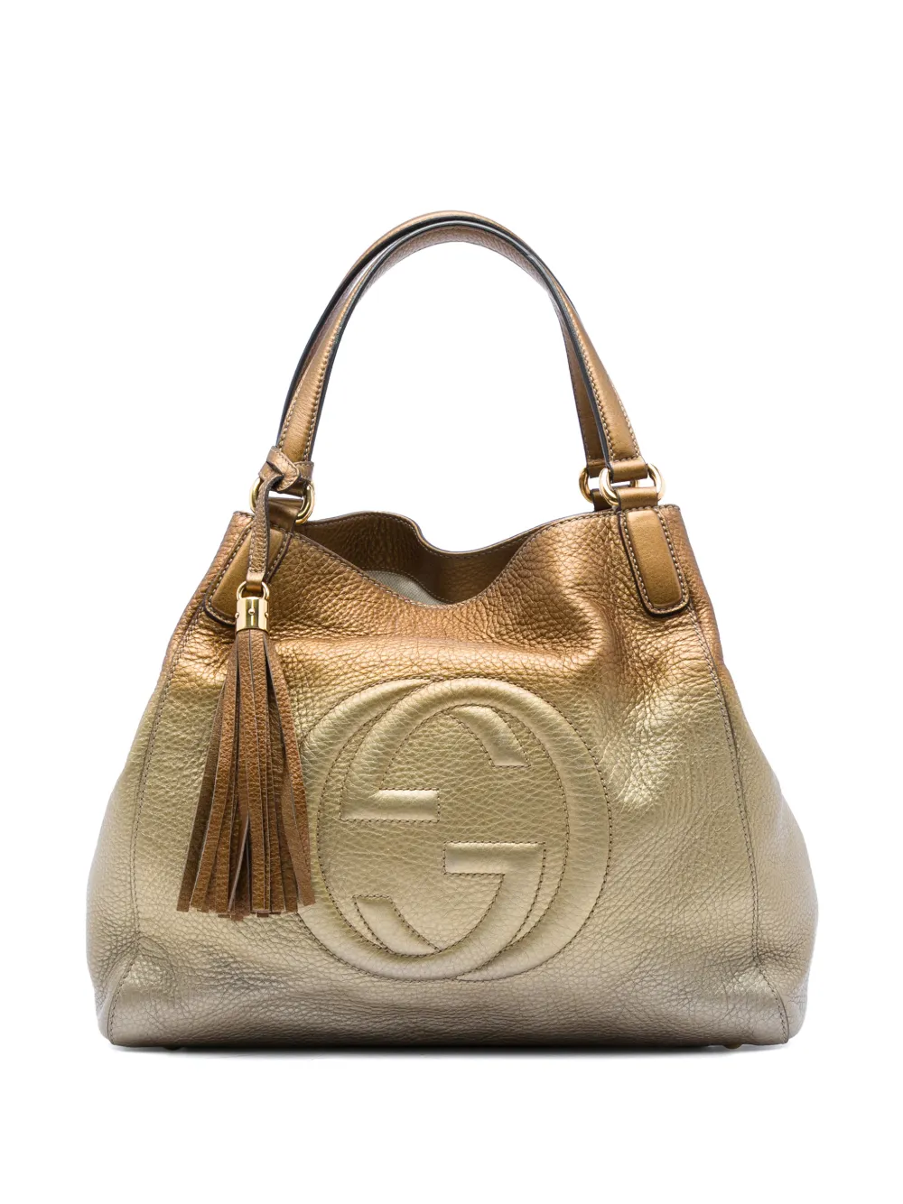 Gucci Pre-Owned 2016-2026 Medium Ombre Pebbled Calfskin Soho Cellarius tote bag - Oro