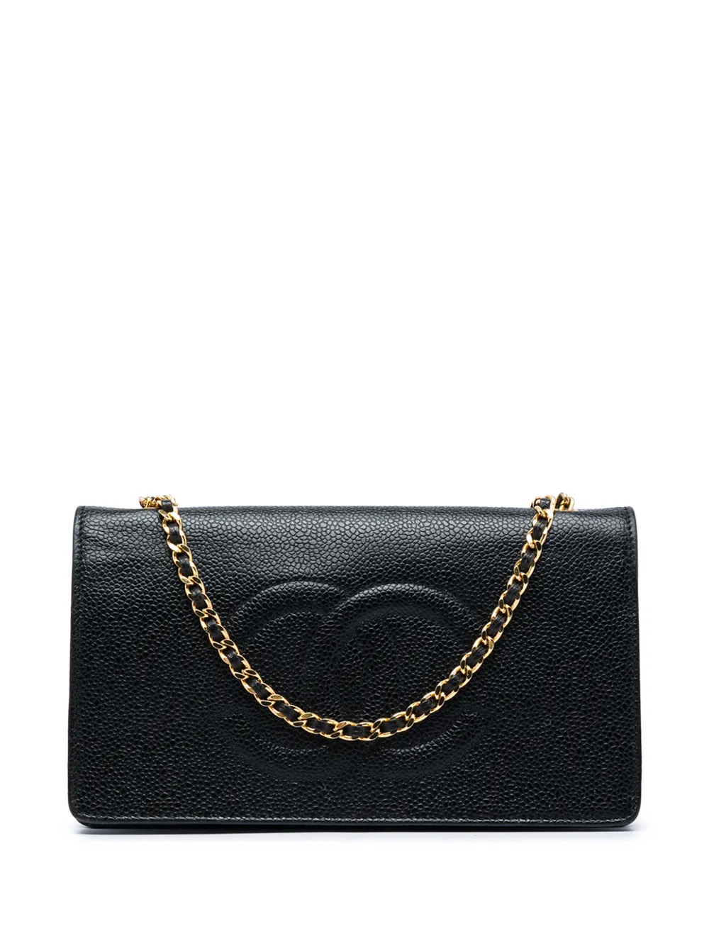 CHANEL Pre-Owned 1996-1997 CC Caviar Wallet On Chain crossbody bag - Schwarz