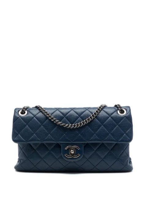 CHANEL Pre-Owned stor skinnende quiltet Rocks Flap skuldertaske i fåreskind fra 2014-2015