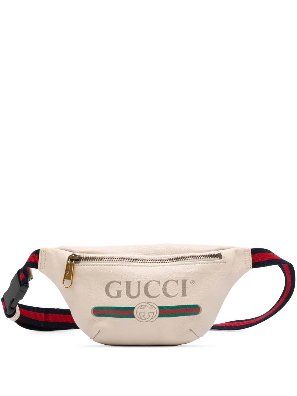 Gucci Pre-Owned 2000-2015 Small Grained Calfskin Logo belt bag - Bianco