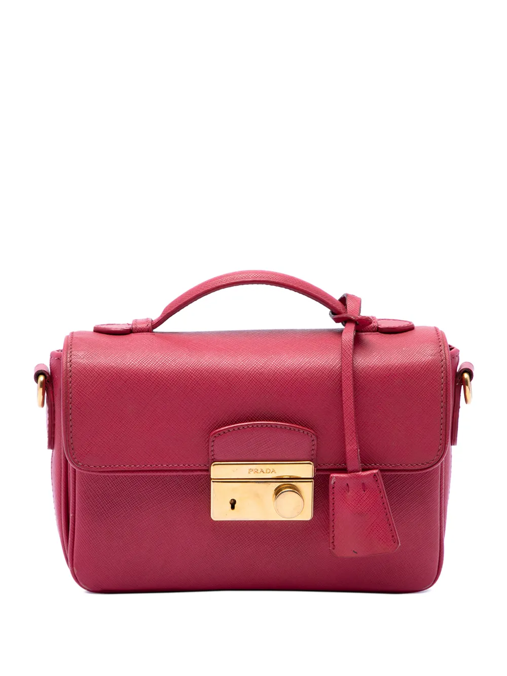 Prada Pre-Owned 2013-2026 Saffiano Sound Lock satchel - Rosa