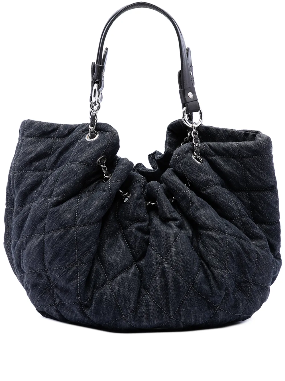 CHANEL Pre-Owned 2008-2009 Large Quilted Denim Stretch Spirit Cabas tote bag - Blu