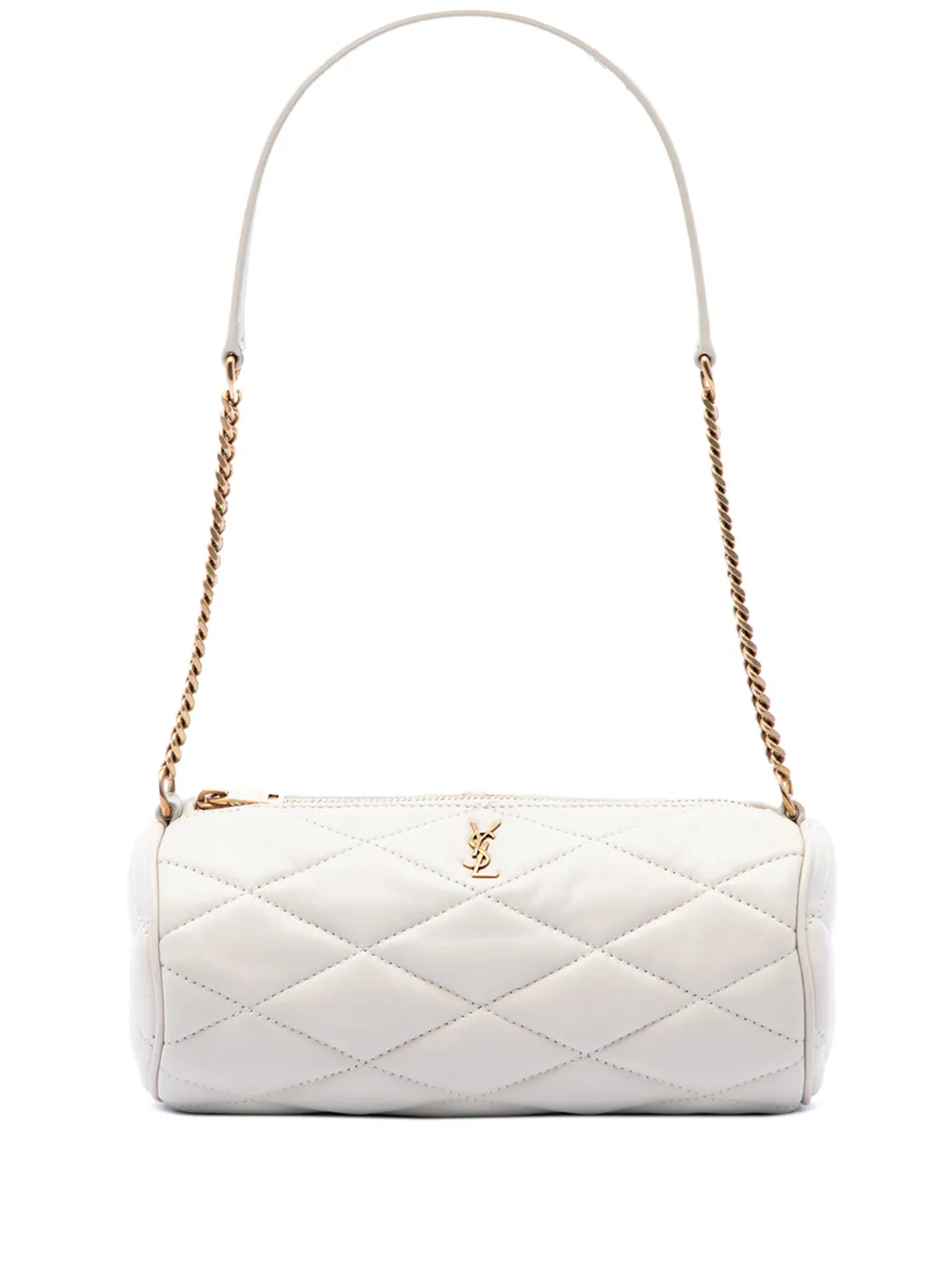 Saint Laurent Pre-Owned 2022 Mini Quilted Lambskin Sade Tube Bag shoulder bag - Weiß