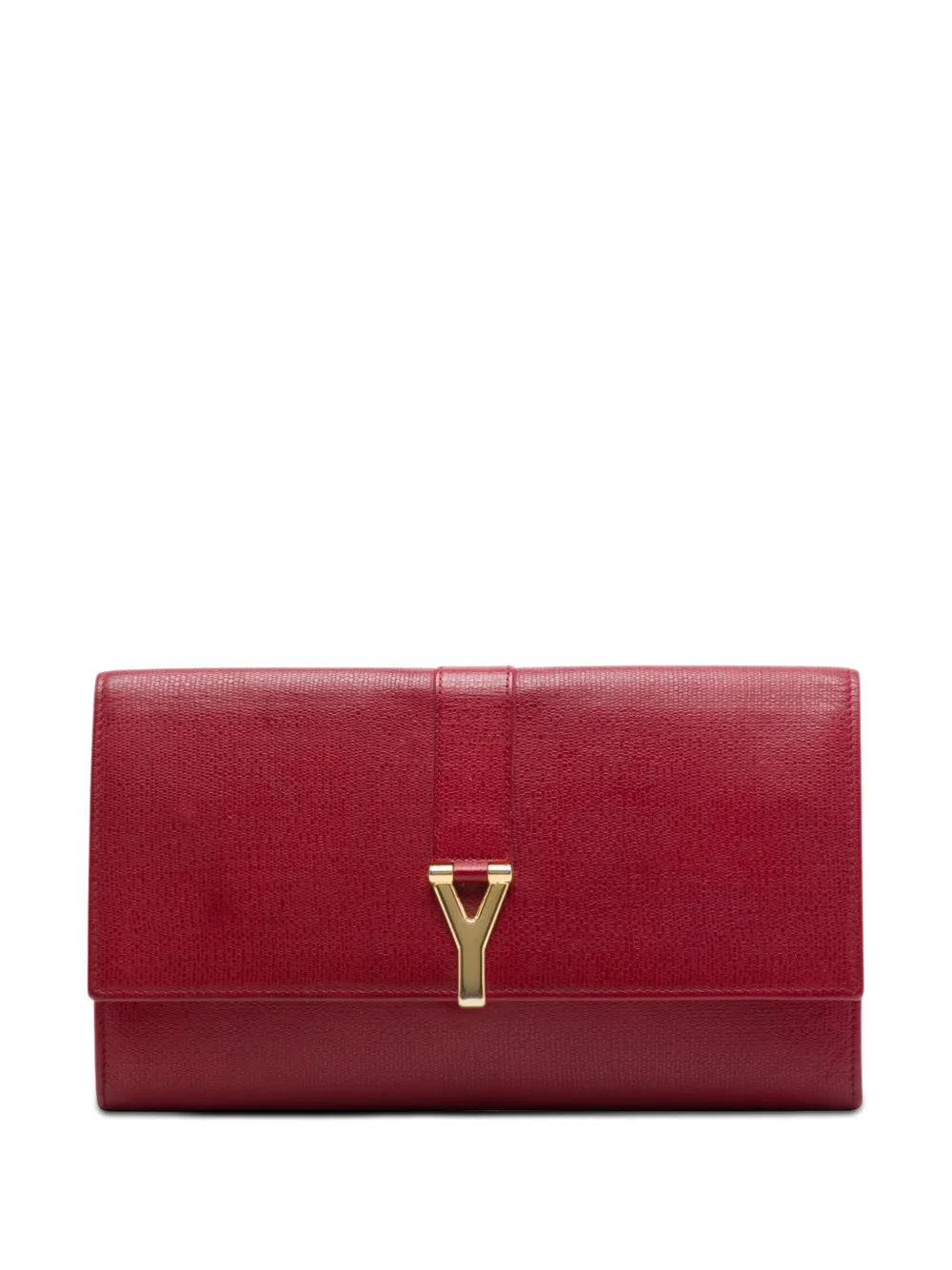 Saint Laurent Pre-Owned 2016 Textured Leather Chyc Ligne clutch bag - Rot