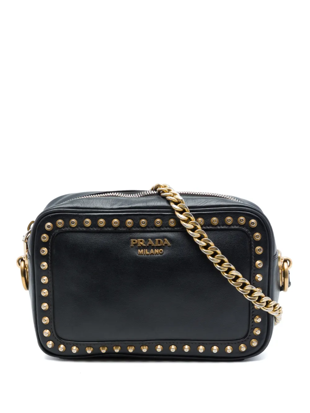 Prada Pre-Owned 2010-2026 City Calf Studded Camera Bag crossbody bag - Nero