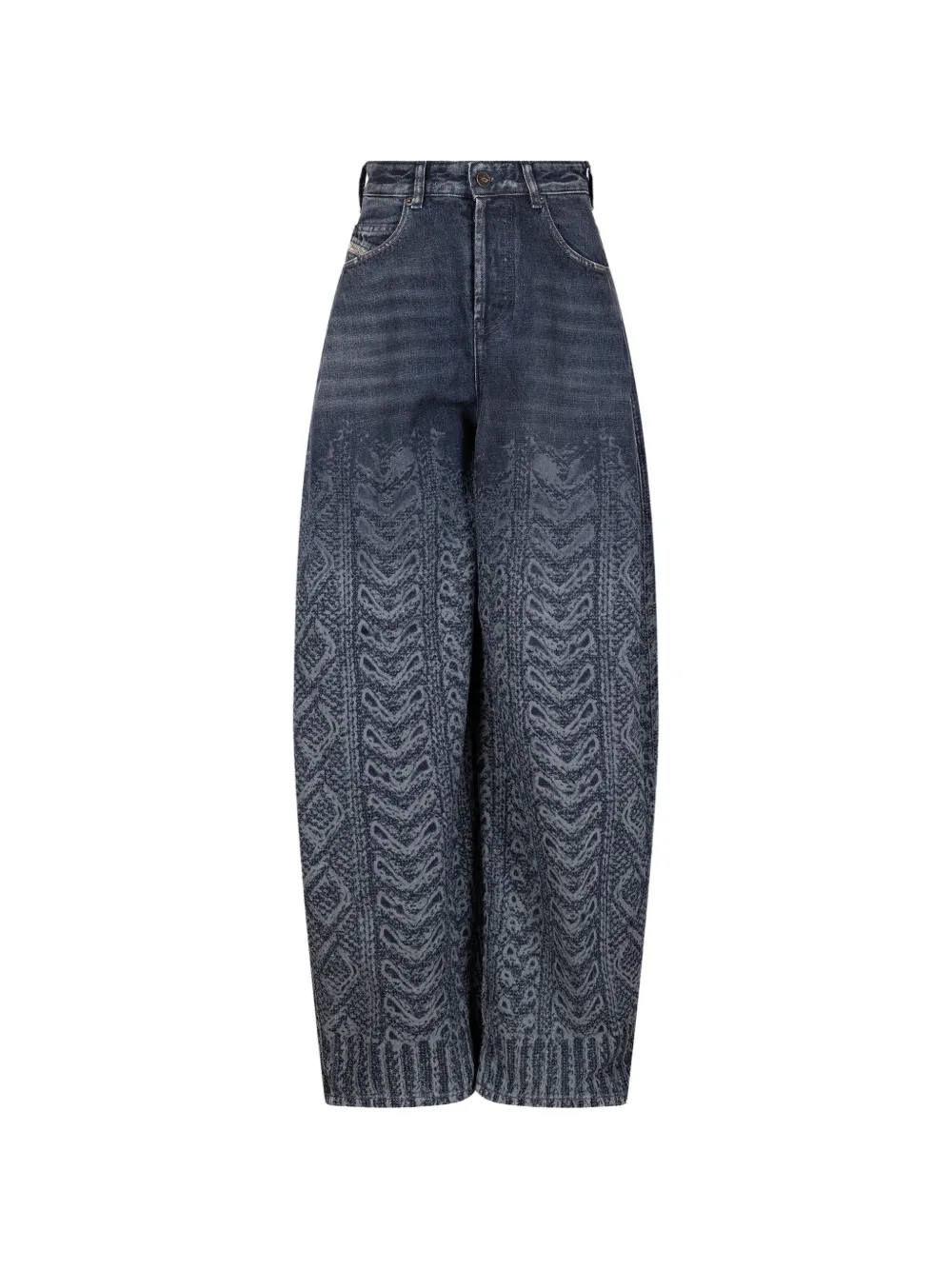 Diesel cable-knit print jeans - Blu