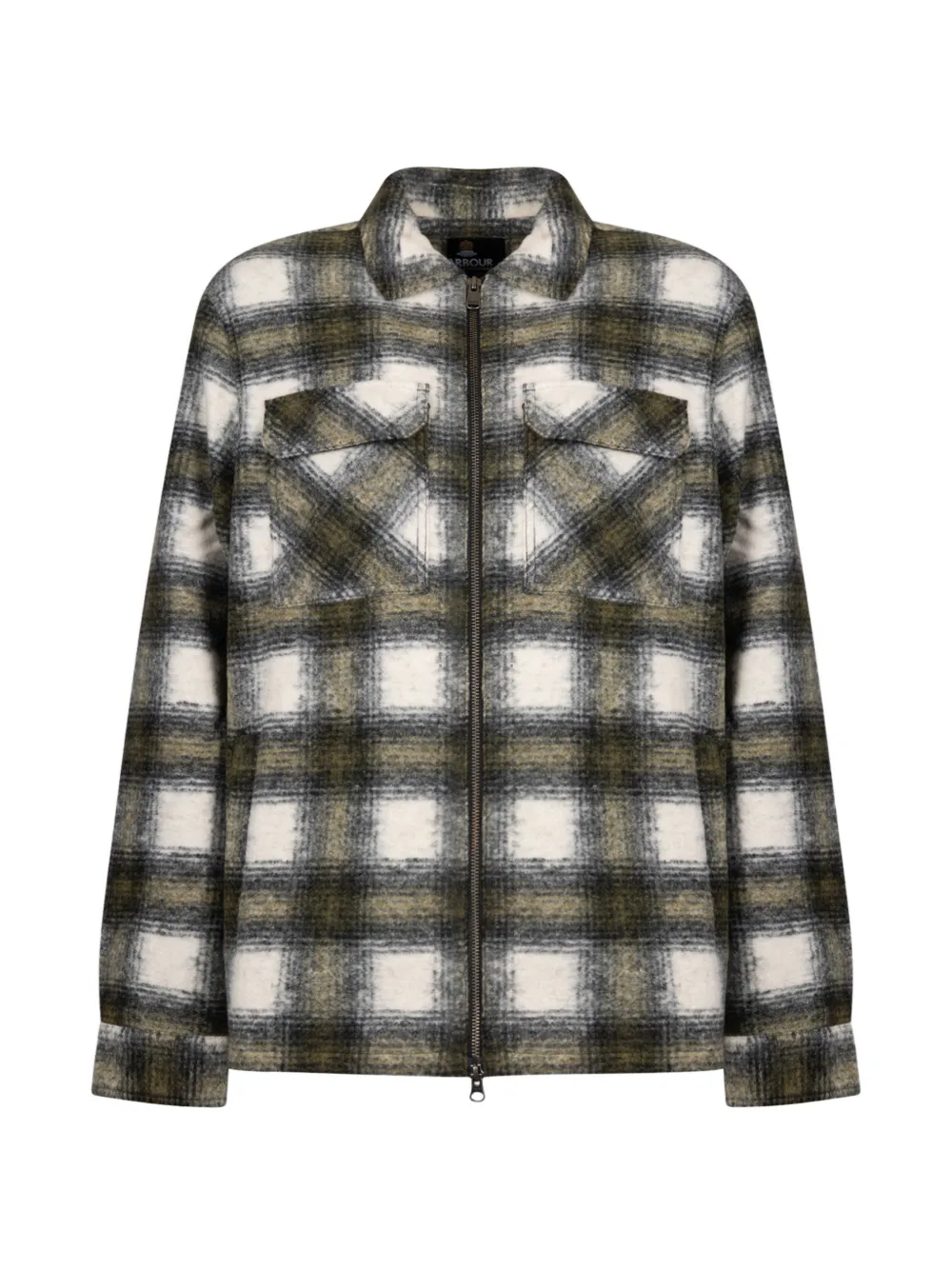 Barbour International Giacca-camicia Clayton a quadri con zip - Verde