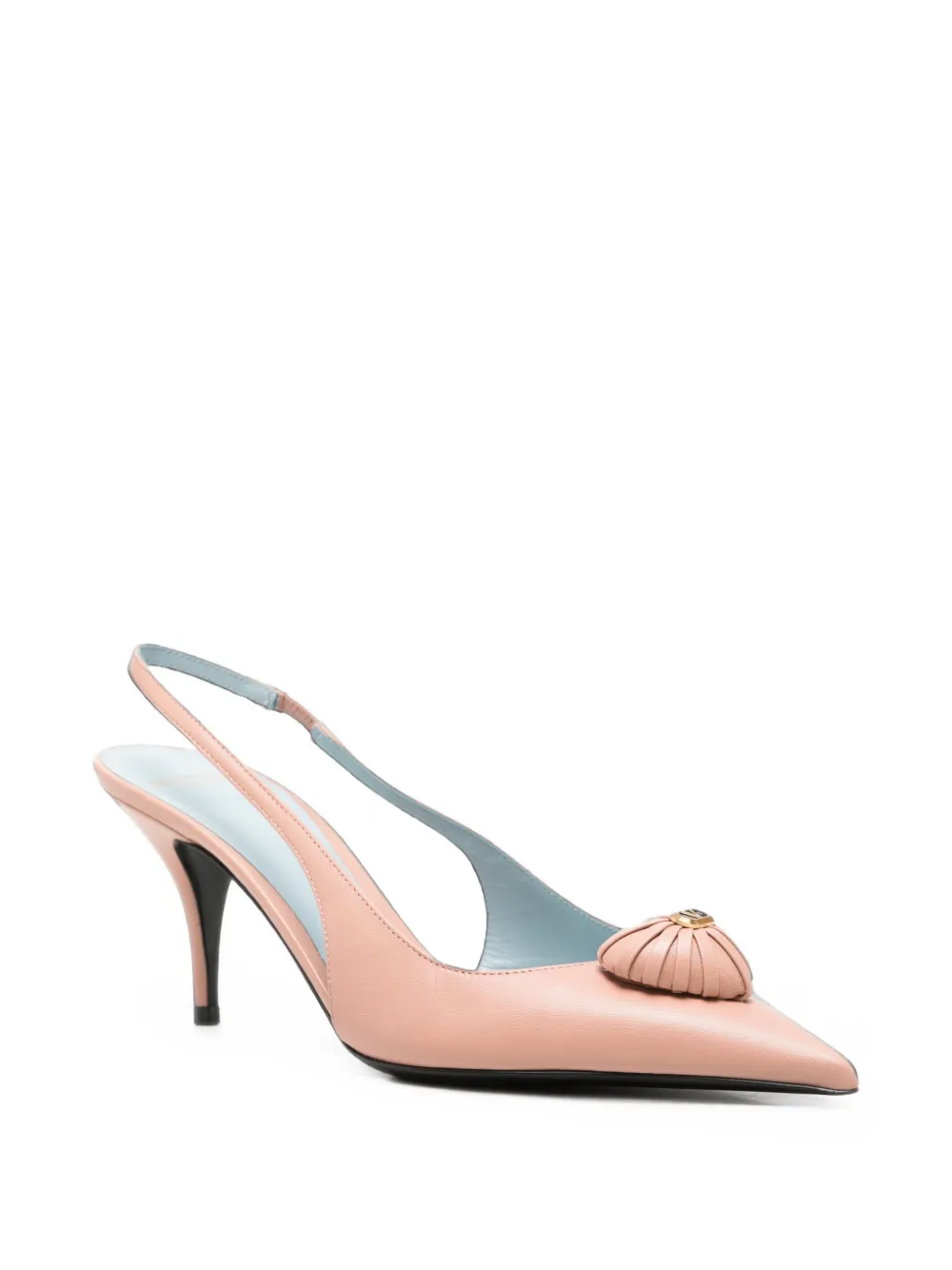 Valentino Garavani VLogo Signature leather slingback pumps Roze