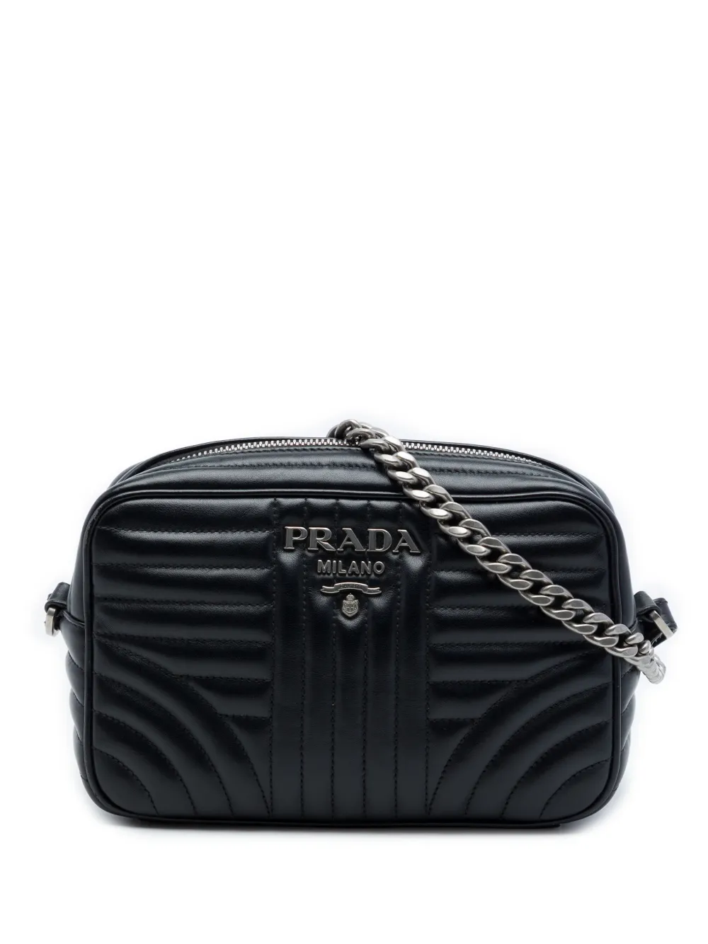 Prada Pre-Owned 2010-2026 Soft Calfskin Diagramme Camera Bag crossbody bag - Schwarz