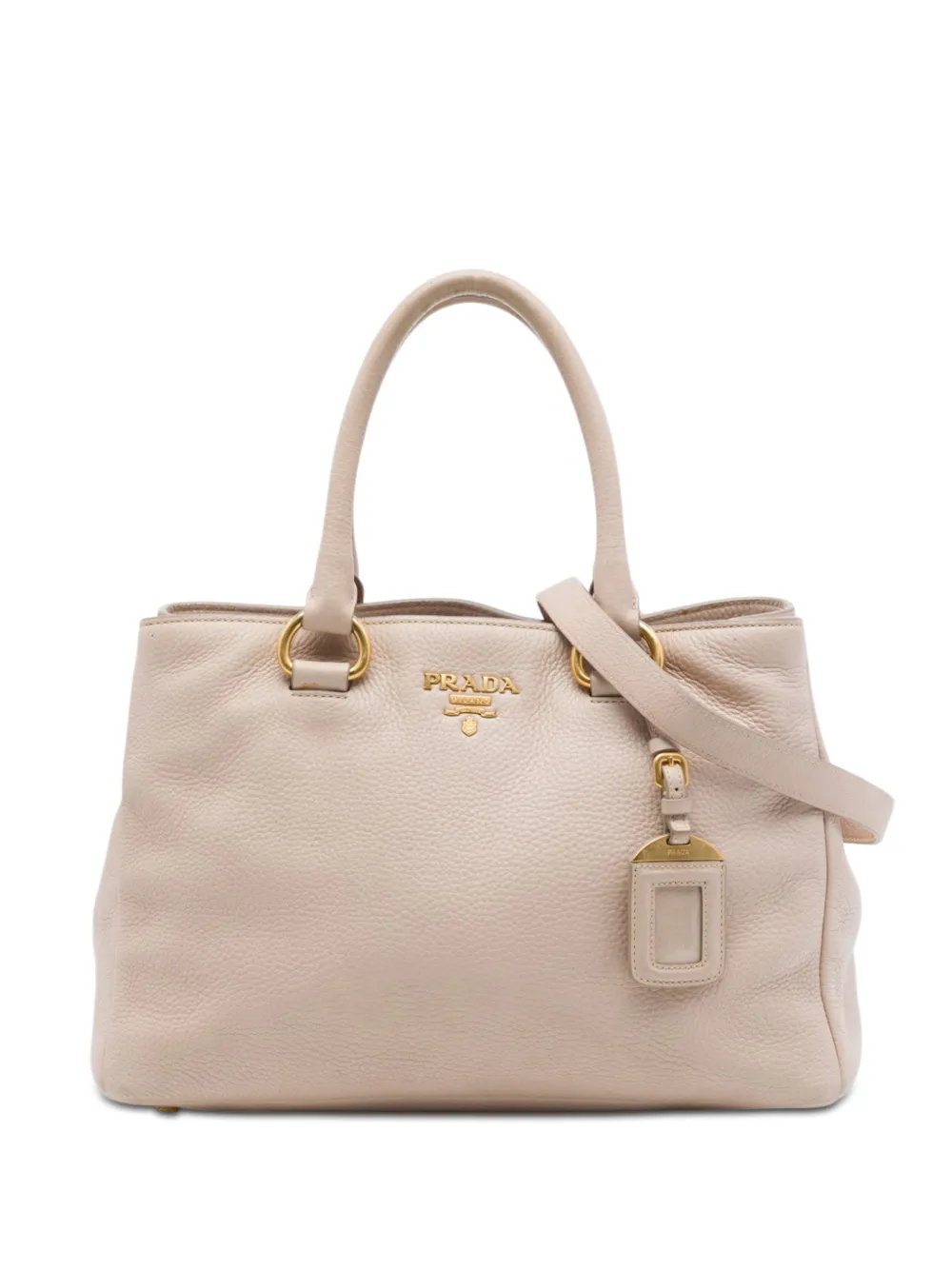 Prada Pre-Owned 2010-2026 Vitello Phenix Open Convertible Tote satchel - Marrone