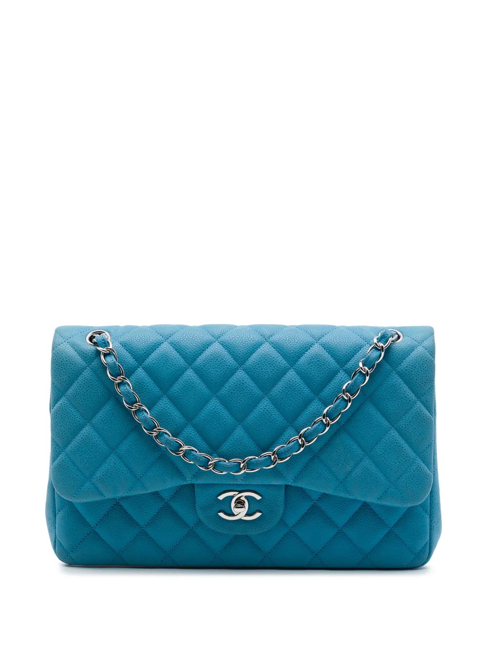CHANEL Pre-Owned 2013-2014 Jumbo Classic Caviar Double Flap shoulder bag - Blau