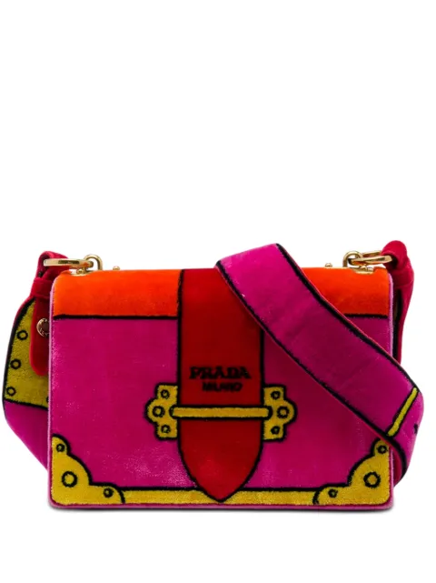 Prada Pre-Owned 2013-2026 Velluto Ricamo Trompe L'oeil Cahier crossbody bag