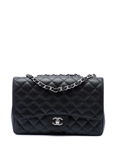 CHANEL Pre-Owned شنطة كتف كبيرة كلاسيكية كافيار 'سينغل فلاب' 2009-2010