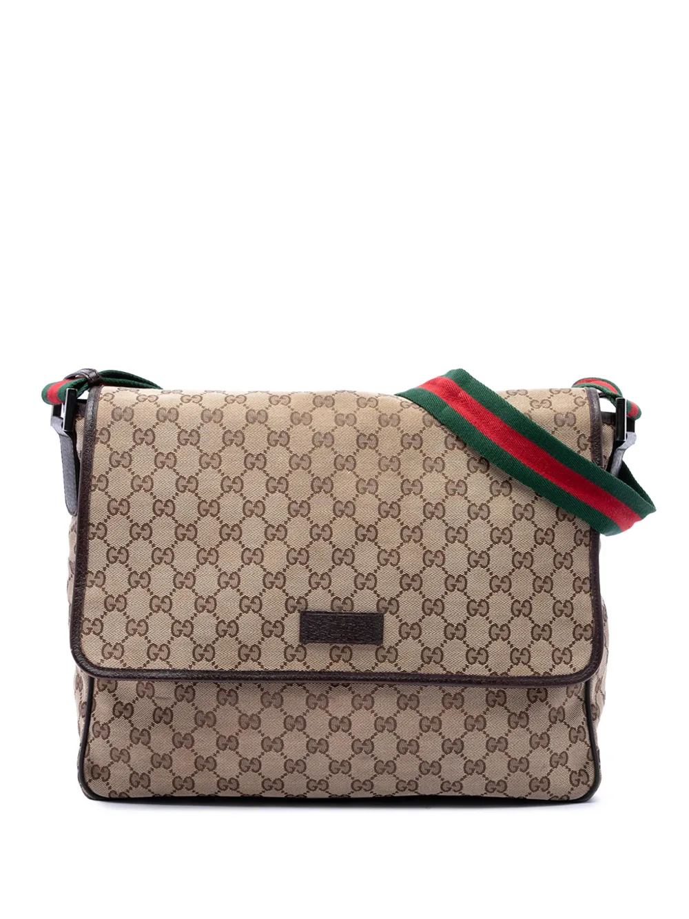 Gucci Pre-Owned 2016-2026 GG Canvas Web Flap Messenger Bag crossbody bag - Toni neutri