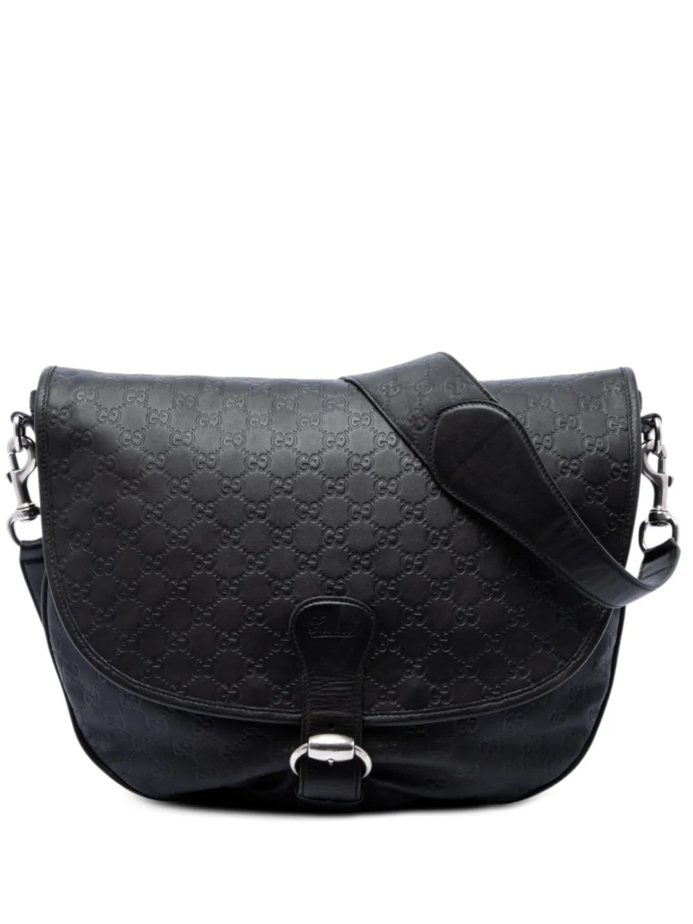 Gucci Pre-Owned 2016-2026 Guccissima Flap Messenger Bag crossbody bag - Nero