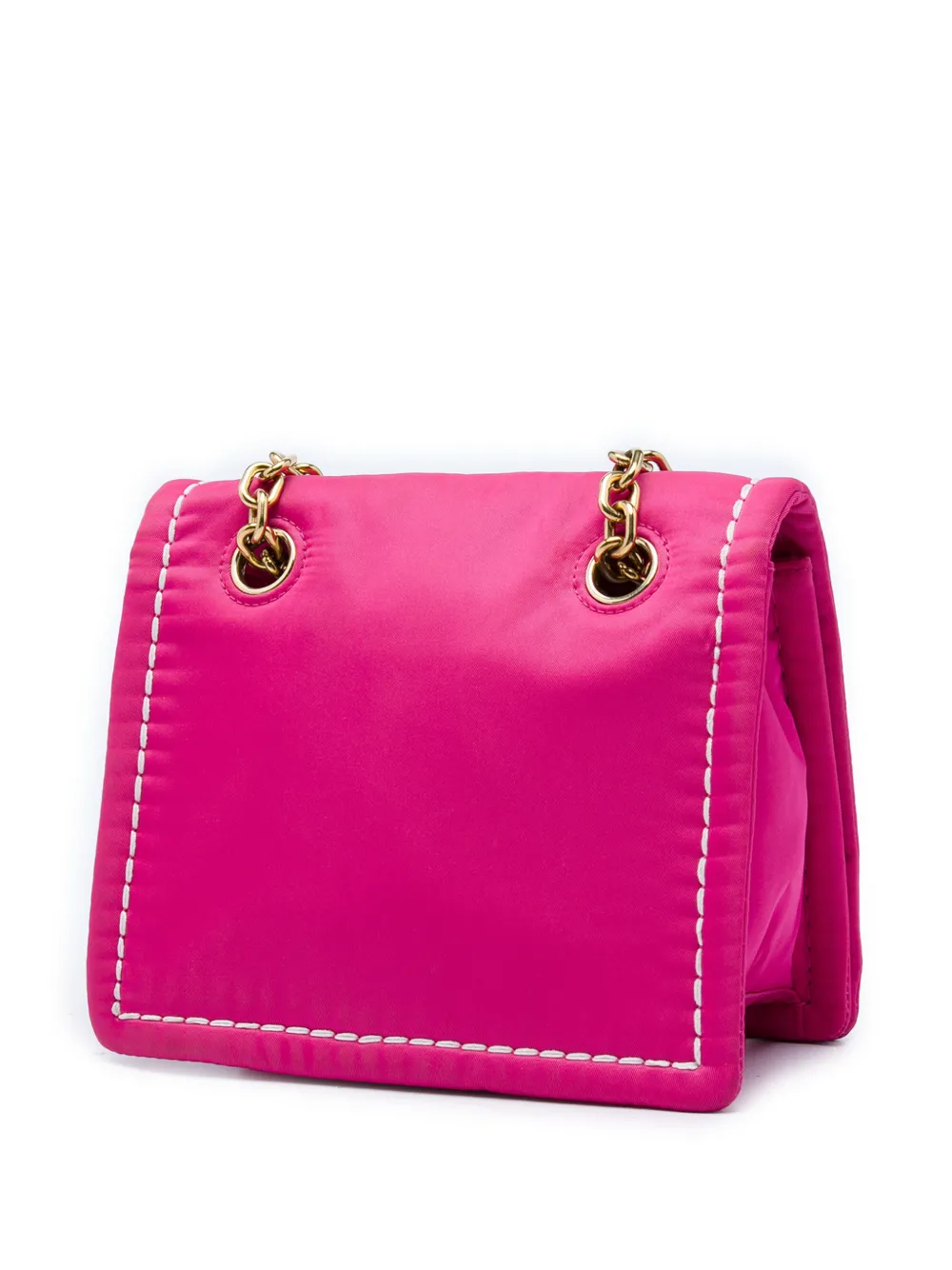 Prada Pre-Owned 2013-2026 Small Tessuto Chain Flap Crossbody Bag