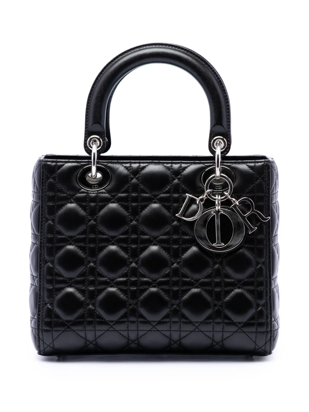 Christian Dior Pre-Owned 2013 Medium Lambskin Cannage Lady Dior satchel - Schwarz