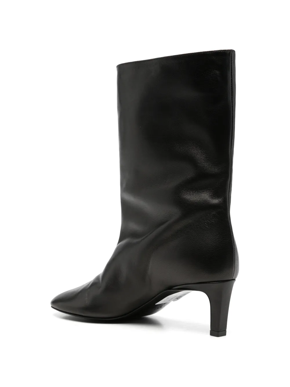 Plan C pointed-toe leather boots Zwart
