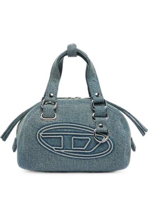 Diesel 1DR dome-small bowling bag in denim with Oval D logo