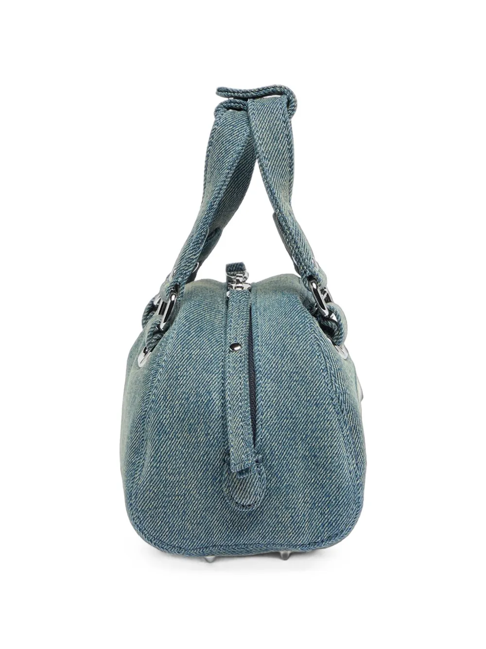 Diesel 1DR kleine bowlingtas van denim met Oval D-logo Blauw