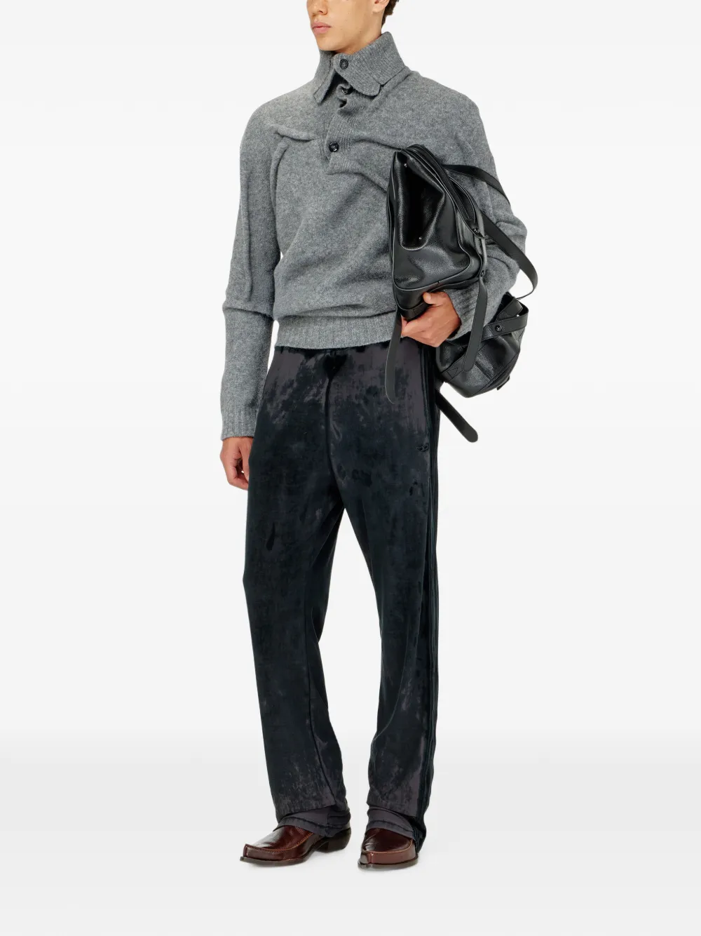 Diesel Chenille trainingsbroek met devoré-effect Zwart
