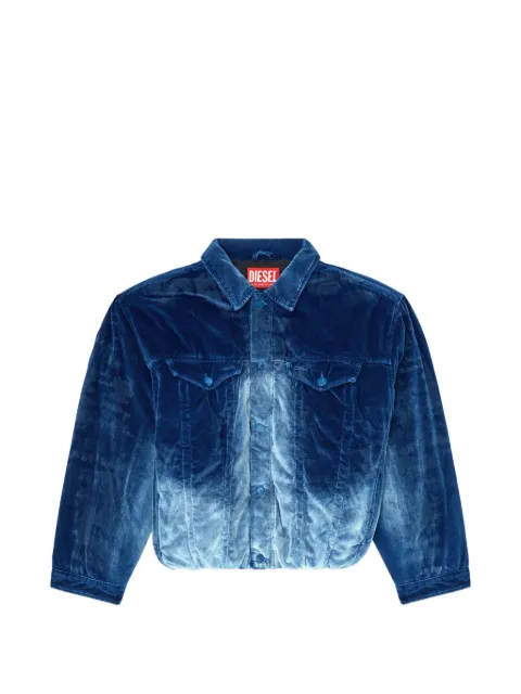 Diesel elasticated trucker jacket in velvet denim