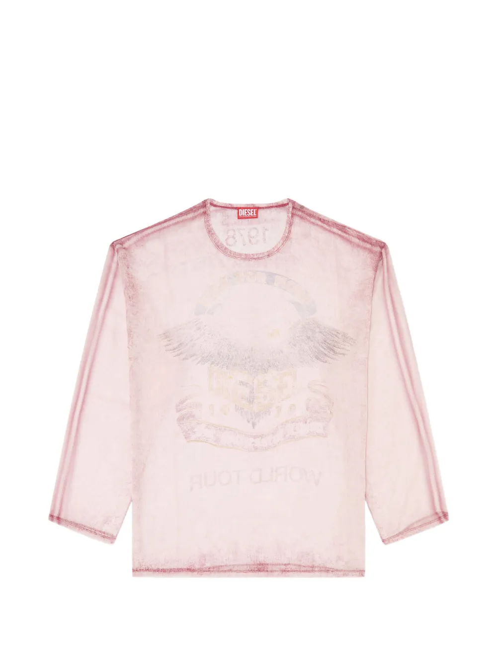 Diesel sheer chiffon top with concert graphics - Rosa