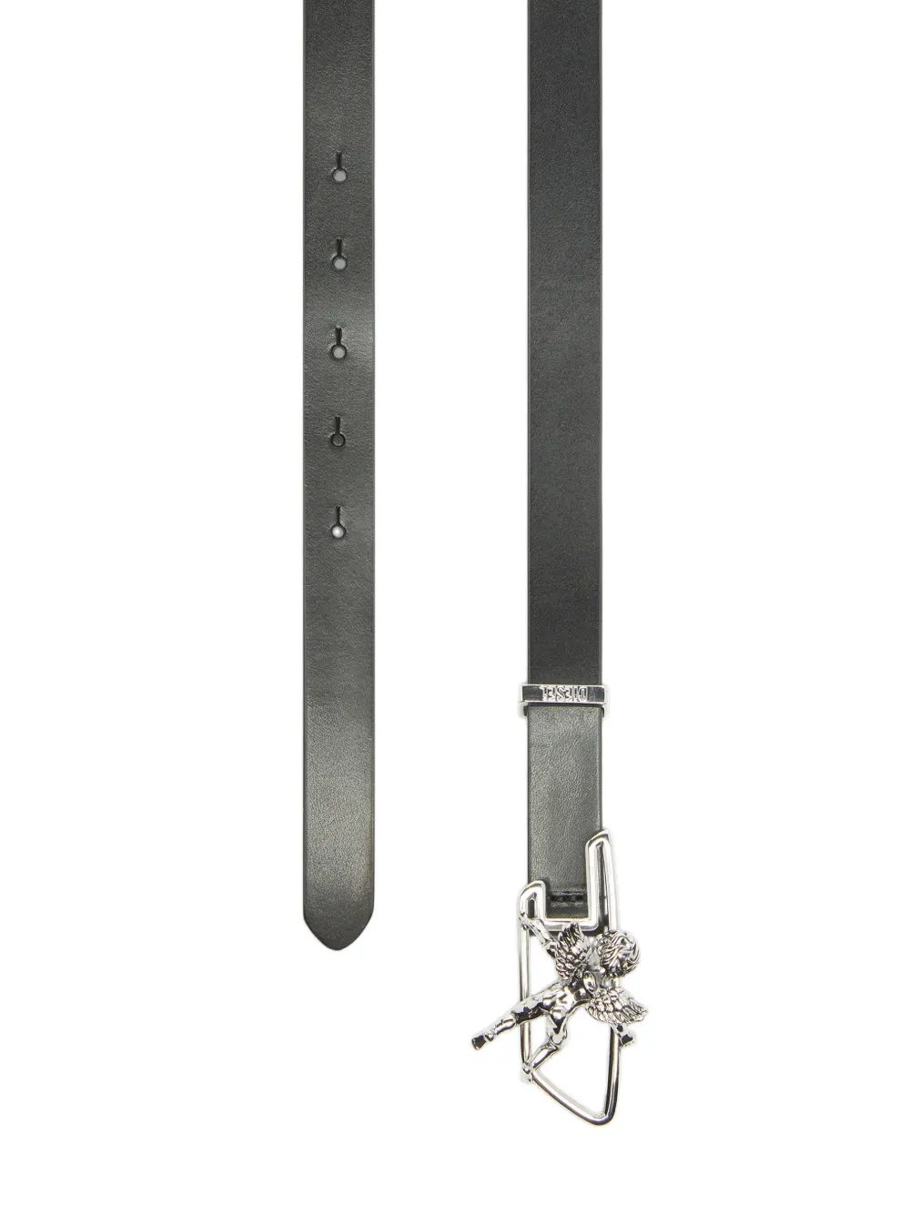 Diesel 2 cm leren riem met Cherub D-Outline gesp Zwart