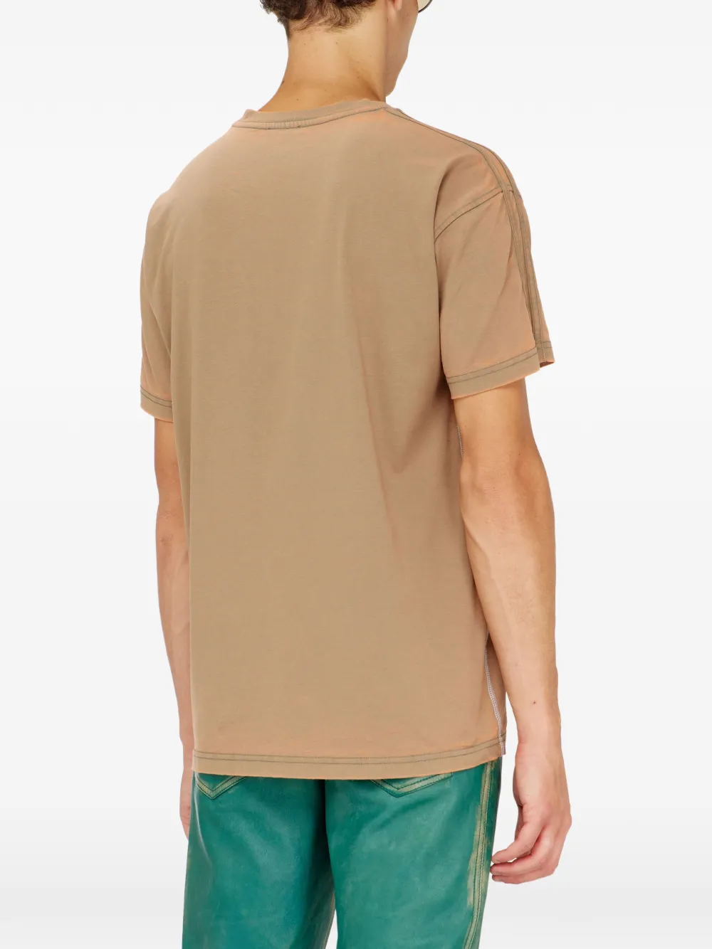 Diesel T-shirt met lange mouwen van burn-out jersey Bruin