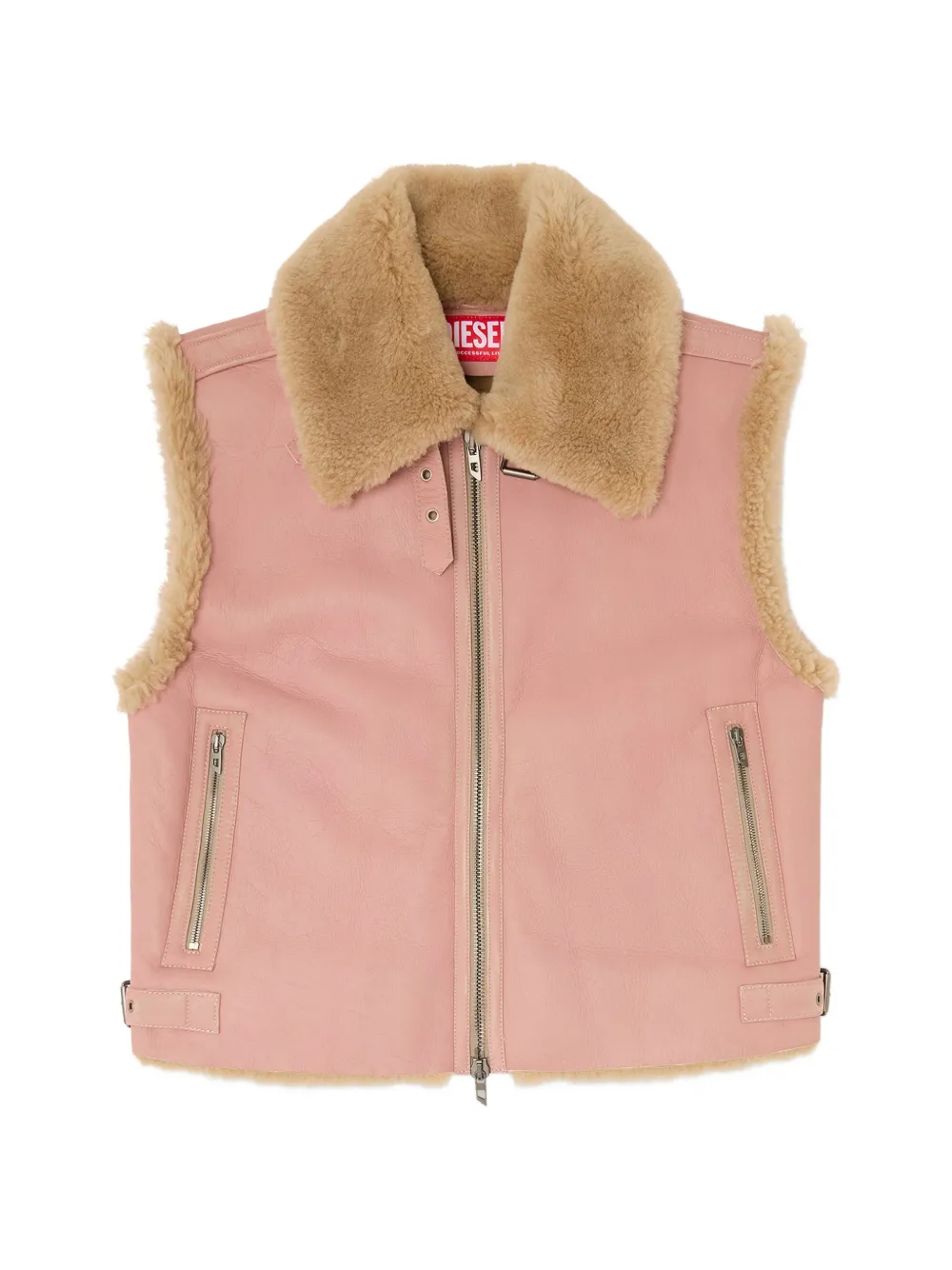 Diesel shearling leather vest - Rosa