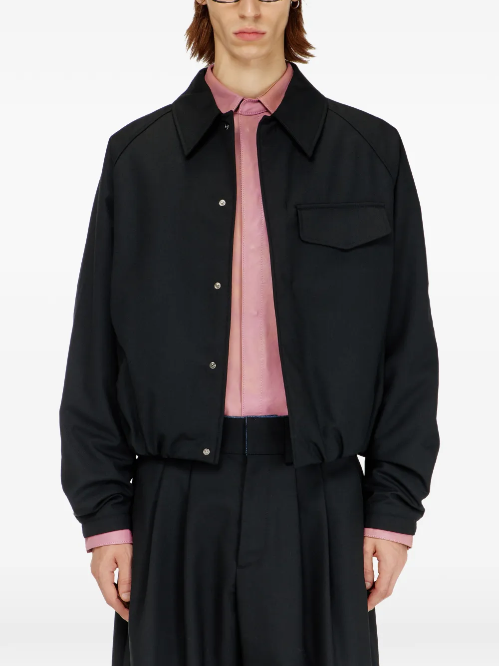Diesel Gesmockt bomberjack met raglan mouwen Zwart