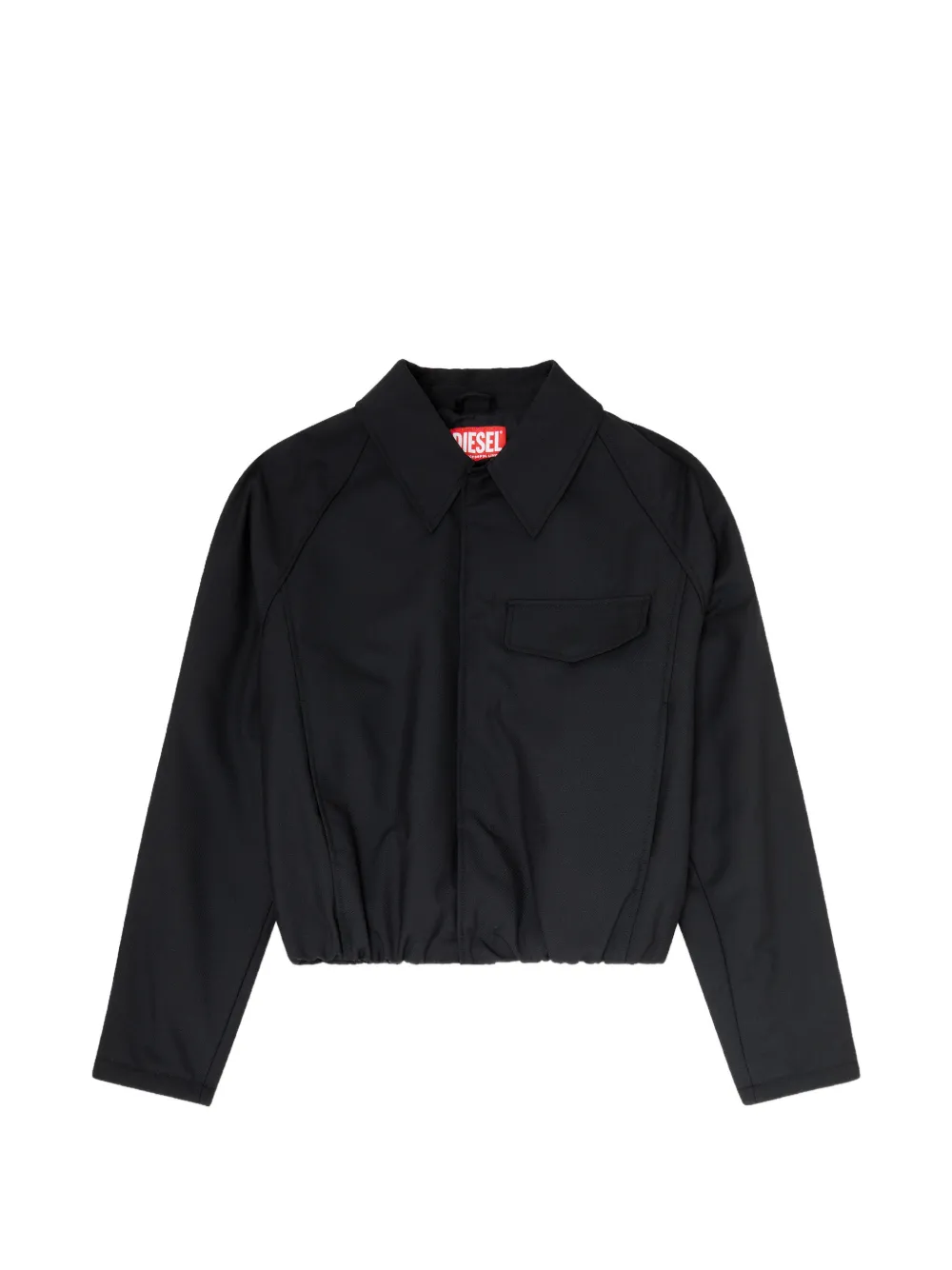 Diesel Raglan-sleeve Gathered Bomber Jacket In Black
