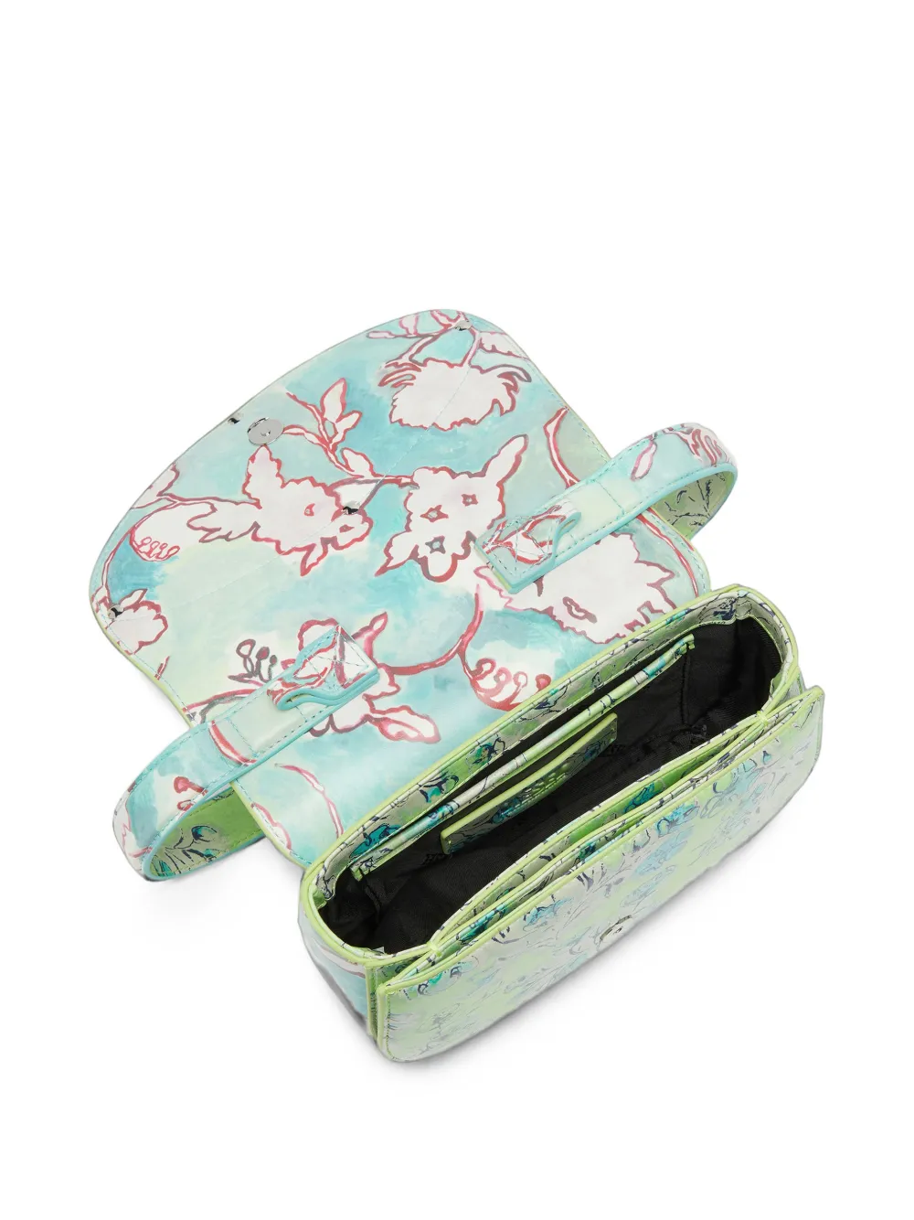 Diesel 1DR-Iconic schoudertas met bloemenprint Groen